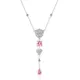 Collier Camélia Rose Luxueux pour Femme Accessoires en Clip Rouge Argent Sterling S925 Long Doux