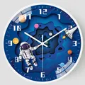 Petite horloge murale Astronome horloge murale silencieuse montre créative pour chambre d'enfant