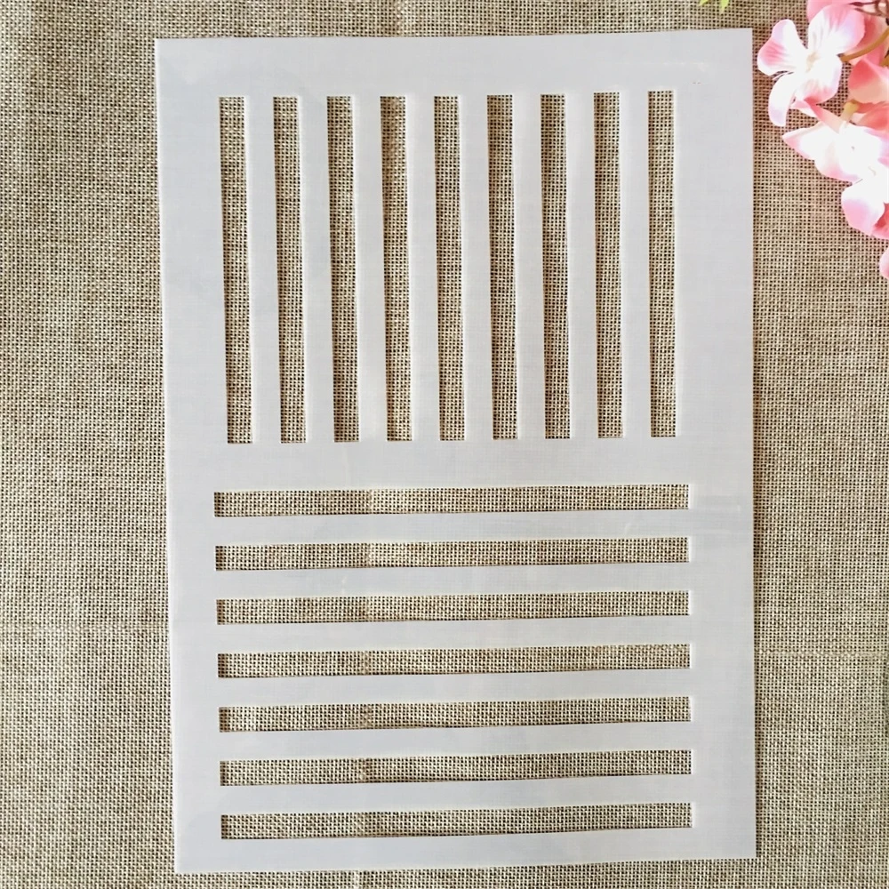 Pochoirs à superposer pour peinture murale, A4, barre de lignes, géométrie, bricolage, Scrapbook, coloriage, gaufrage, modèle décoratif d'album, 29cm