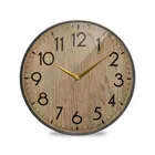 Horloge murale silencieuse en acrylique en bois Mars ronde à piles sans tic-tac montre murale