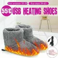 Chaussures de pied chauffantes en peluche USB pantoufles électriques chaudes chaussures