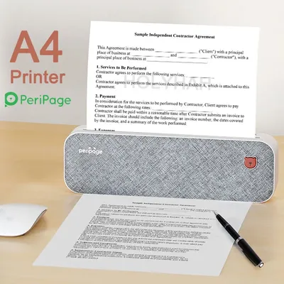 Peripage-Mini imprimante papier A4 portable imprimante thermique sans encre connexion Bluetooth