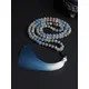 Ensemble de colliers à franges bleus de 8mm collier de perles Mala en Agate bijoux de Yoga de