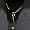 Collier pendentif lettre B en cuivre pour femme micro-contre-indiqué bijoux classiques fête