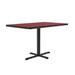 Correll BCT3048-35 Rectangular Dining Height Table w/ Red Laminate Top - 48"W x 30"D, Cast Iron Base