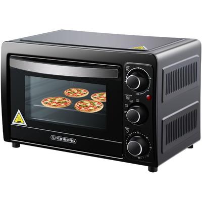 Steinborg - Minibackofen 15L 1300 Watt Innenbeleuchtung Timer 90-230°C Schnelles Aufheizen