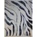 NuStory Animal Print Luxurious Hand Knotted Abstract 2'6'' x 3' Area Rug in Ivory/Charcoal/Black - 2'6'' x 3'