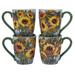 Certified International Sunflower Bouquet 20 oz. Mugs, Set of 4 Assorted Designs