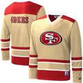 Men's Starter Gold San Francisco 49ers Cross-Check V-Neck Long Sleeve T-Shirt