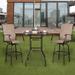 SamyoHome Bar Set 3-Piece Wicker Patio Furniture - Glass Bar