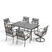 Lark Manor™ Argyri Rectangular 6 - Person 66.5" Long Outdoor Dining Set w/ Cushions Metal in Black | 66.5 W x 37.5 D in | Wayfair