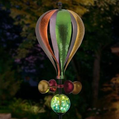 Willow Balloon Solar Lighted Wind Spinner Multi Ea...