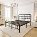 Williston Forge Oley Heavy-duty Anti-Sway 14-inch Steel Tube Iron Bed w/ Headboard & Tailboard for Storage Metal in Black/Gray | Wayfair