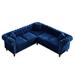 Blue Sectional - Rosdorf Park Idaliz 80" Button Tufted Chesterfield L-shaped Sofa 3 Pillows Included Velvet | 29 H x 80 W x 50 D in | Wayfair