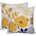 Wildon Home® Kamen Cotton Blend Throw Square Pillow Cover Cotton Blend in Gray/Yellow | 16 H x 16 W x 2 D in | Wayfair
