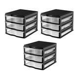 Life Story 3 Drawer Storage Chest Plastic | 9.62 H x 13.5 W x 11 D in | Wayfair 3 x DRW3-A4-BLKC