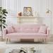 Mercer41 Kamyjah 73.15" Velvet Square Sofa Bed Velvet in Pink | 30.25 H x 73.15 W x 31.65 D in | Wayfair 5D83FF57695E475C9F5D32156B7077E4