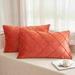 Everly Quinn Muhtasim Velvet Lumbar Rectangular Pillow Cover Velvet in Orange | 20 H x 26 W x 2 D in | Wayfair 7064F9FE74A744B9A598E8EF39615589