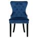Willa Arlo™ Interiors Fairford Tufted Velvet Wing Back Side Chair Upholstered/Velvet in Blue | 37.75 H x 21.25 W x 25.75 D in | Wayfair