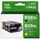 932XL 933XL Ink Cartridges Combo Pack Compatible for HP 932 XL 933 XL Ink Cartridges Compatible for HP Officejet 6700 7510 7612 6600 7110 7610 6100 7620 Printer (2 Black, 1 Magenta, 1 Cyan, 1 Yellow)