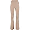 Leggings URBAN CLASSICS "Urban Classics Damen Ladies Rib Knit Bootcut Leggings", Damen, Gr. 5XL, US-Größen, grau (lighttaupe), 35% Viskose, 35% Polyacryl, 30% Polyamid, unifarben, slim fit, Hosen