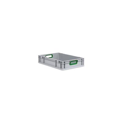 PROREGAL Eurobox NextGen Color | HxBxT 12x40x60cm | 23 Liter | Griffe grün offen | Glatter Boden | Eurobehälter, Transportbox, Transportbehälter Image
