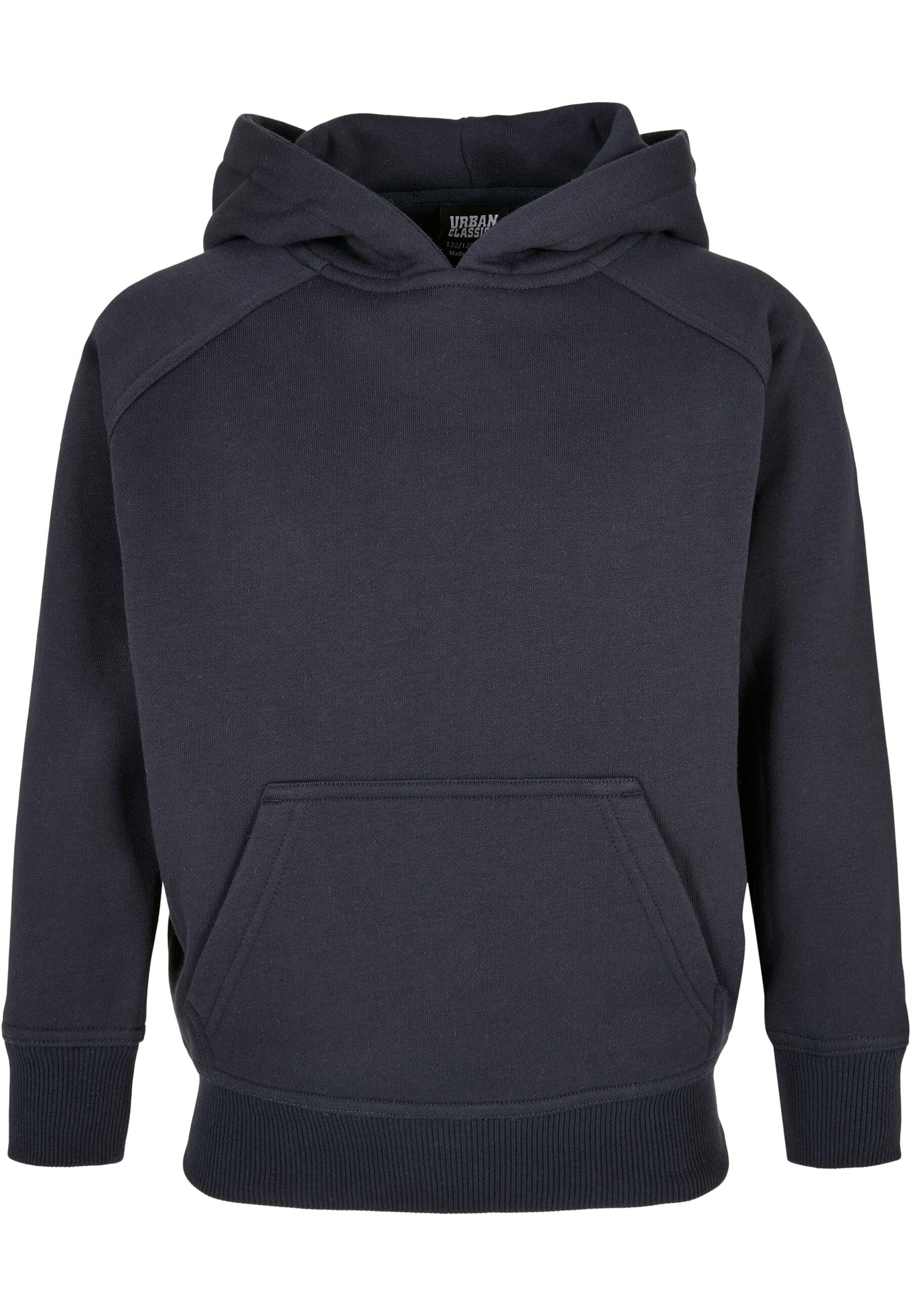 Hoodie URBAN CLASSICS "Urban Classics Herren Boys Blank Hoody", Jungen, Gr. 122/128, blau (navy), 65% Baumwolle, 35% Polyester, unifarben, Sweatshirts Image