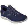 Slip-On Sneaker SKECHERS "SUMMITS-HIGH RANGE", Herren, Gr. 44, blau (navy), Textil, sportlich, Schuhe, Freizeitschuh mit Slip Ins-Fersenpart für einen leichten Einstieg, Topseller