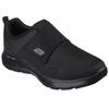 Slip-On Sneaker SKECHERS "FLEX ADVANTAGE 4.0-UPSHIFT", Herren, Gr. 40, schwarz, Textil, Synthetik, Leder, casual, Schuhe, Slipper, Freizeitschuh im monochromen Look
