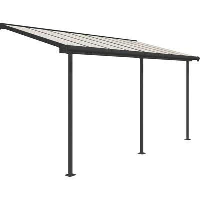 Terrassendach PALRAM - CANOPIA "Sierra" Terrassenüberdachungen Gr. B/H/T: 447cm x 228cm x 230cm, pulverbeschichtet, grau (anthrazit) grau, UV-beständig