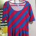 Lularoe Dresses | Lularoe Nicole Dress Size Xl, Red And Blue Stripes | Color: Blue/Red | Size: Xl