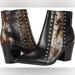 Nine West Shoes | Nine West What 3 Metallic Snake Print Faux Leather Ankle Boots | Color: Black | Size: 8