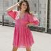Free People Dresses | Free People Pink Fizz Lottie Eyelet Mini Dress Valentine’s Day Galentines | Color: Pink | Size: S