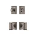 Grandeur Carre Square Rosette Complete Entry Set w/ Single Cylinder Deadbolt and Carre Knob in Gray | 2.95 H x 2.44 W x 0.7 D in | Wayfair 870676