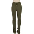 Pantalons de survêtement empilés pour femmes nouveau décontracté Extra Long Style de rue gris