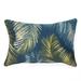 Bayou Breeze Marina Palm Border Indoor/Outdoor Pillow Polyester/Polyfill blend in Blue/Navy | 12 H x 18 W x 6 D in | Wayfair