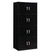 Hodedah Import 4 - Shelf Storage Cabinet Wood in Black/Brown | 54.2 H x 23.6 W x 15.6 D in | Wayfair HID44 BLACK