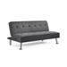 Latitude Run® Twin 66" Wide Faux Leather Tufted Back Convertible Sofa Faux Leather/Scratch/Tear Resistant/Metal in Gray | Wayfair