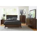 Red Barrel Studio® Faux Leather Upholstered Panel Bedroom Set Queen 3 Piece: Bed, 2 Nightstands Upholstered in Brown | Wayfair