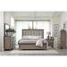 Loon Peak® Meghan Twotone Gray Panel Bedroom Set King 3 Piece: Bed, Dresser, Mirror Upholstered, in Brown | 60 H x 84 W x 88.5 D in | Wayfair
