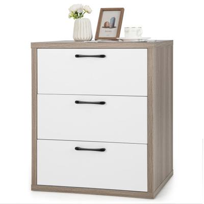 Costway 3 Slide-out Drawers Modern Dresser with Wi...