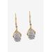 Women's Gold & Sterling Silver Cluster Drop Earrings with Diamond Accent by PalmBeach Jewelry in Gold