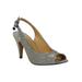 Women's Gervasi Pumps And Slings by J. Renee in Pewter Dance Glitter (Size 9 1/2 M)