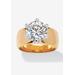 Women's Yellow Gold-Plated Cubic Zirconia Solitaire Engagement Ring by PalmBeach Jewelry in Cubic Zirconia (Size 7)