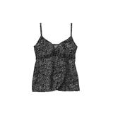 Plus Size Women's Bra-Size Wrap Tankini Top by Swim 365 in Black White Leopard Print (Size 40 DDD)