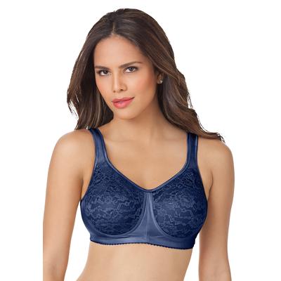 Plus Size Women's Easy Enhancer Lace Wireless Bra by Comfort Choice in Evening Blue (Size 40 G)