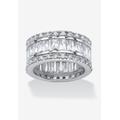 Women's Platinum-Plated Eternity Bridal Ring Cubic Zirconia (9 1/3 cttw TDW) by PalmBeach Jewelry in Platinum (Size 9)