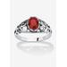 Women's Sterling Silver Swirl Simulated Birthstone Ring by PalmBeach Jewelry in July (Size 9)