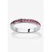 Women's Sterling Silver Simulated Birthstone Stackable Eternity Ring by PalmBeach Jewelry in June (Size 10)