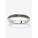 Women's Sterling Silver Simulated Birthstone Stackable Eternity Ring by PalmBeach Jewelry in August (Size 9)